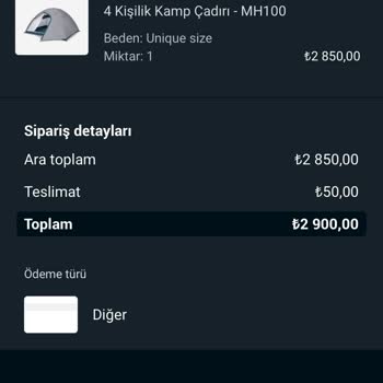 Decathlon İptal Edilen Sipariş