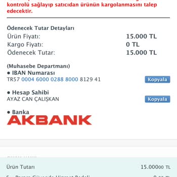 Sahibinden Acil Paramın İadesini İstiyorum
