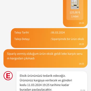 Trendyol Eksik Ürün Tedarik Edilmiyor