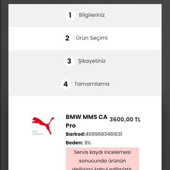 Pumadan Hemen Değişim İçin Ek Süre Talebimin Onayını İstiyorum