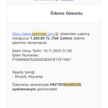 Seamoss Paylaşılmayan Kullanım Uyarıları