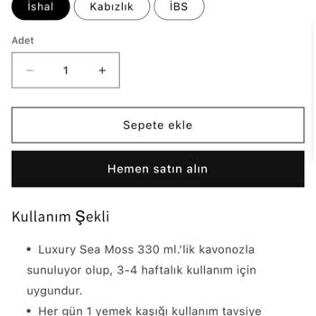 Seamoss Paylaşılmayan Kullanım Uyarıları