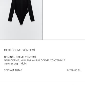 Zara İade Edilen Ürün Ücret İadesi