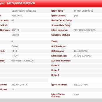 Ziraat Bankası İadesi Yansıtılmayan Kredi Kartı Tutarı