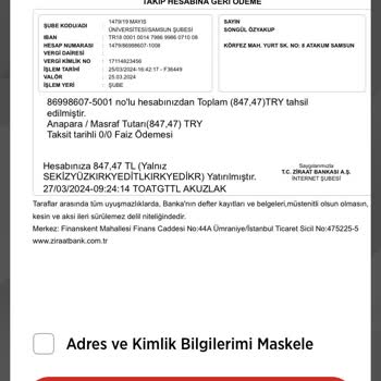 Ziraat Bankası Kesintiler Ve Bitmeyen Borç Sorunu İçin Bilgi Talebi
