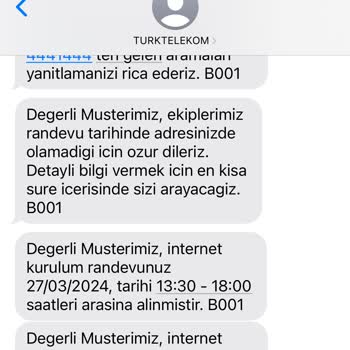 Türk Telekom'un Kurulum Tarihini Bir Türlü Ayarlayamaması.