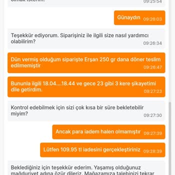 Migros Hemen Eksik Sipariş Ve İade Olmayan Ürün Tutarı