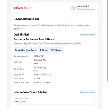 ETS Tur Açık Olmayan Otele Rezervasyon Yaptırması