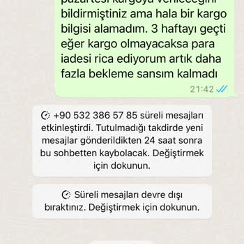 Pamilyum 1 Aydır Gönderilmeyen Ürün