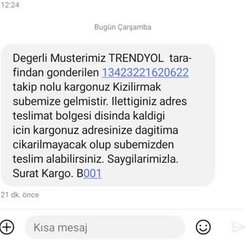 Sürat Kargo Hizmet Dışı Bölge Ve İlgisiz Personel