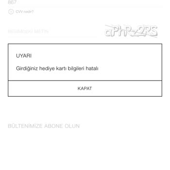 Zara Gift Card Bakiye Hatası