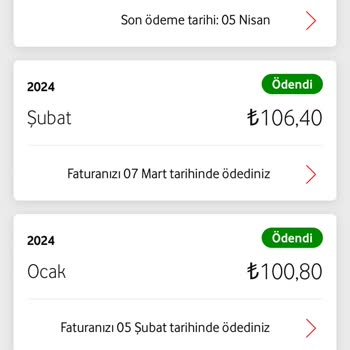 Vodafone Taahhüt Dışı Fatura Göndermesi