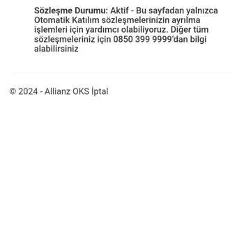 Allianz Emeklilik Sözleşmemi İptal Etmiyor