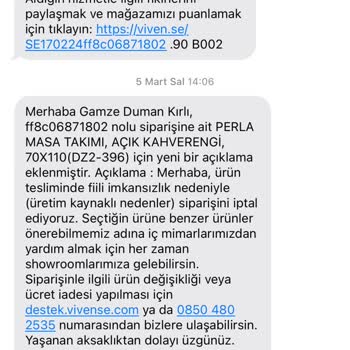 Vivense Aldığım Mobilyayı İptal Etti Ve İadesini 22 Gündür Alamıyorum.