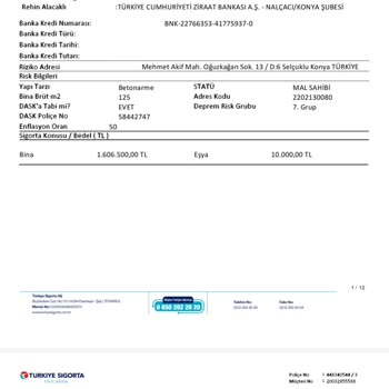 Ziraat Bankası Konut Poliçesi İadesi