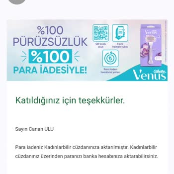 Gillette Venüs Fairy Power %100 Para İade Kampanyası