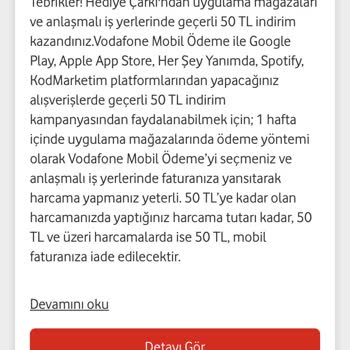 Vodafone Mobil Ödeme İndirim Yapılmadı