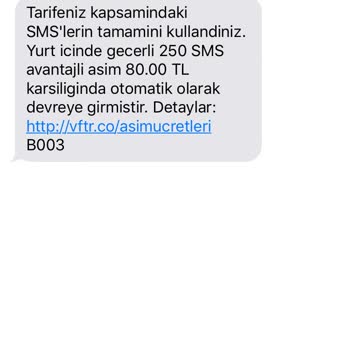 “SMS Aşım Paketi”, Vodafone