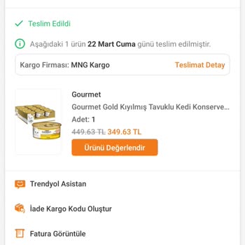 Trendyol Pet Promosyon Kargo Gelmedi