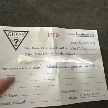Guess Ürün Değişimi Talep Ediyorum