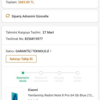 Garantili Teknoloji İletişim Hizmetleri Garantili Teknoloji Kargomu Kargoya Vermedi Ve Kargoyu Hazırlamadı
