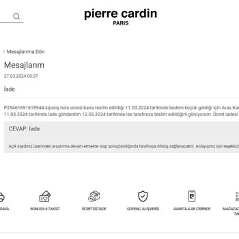 Pierre Cardin Giyim Pierre Cardin Güven Sarsıyor Müşteri Kaybediyor.