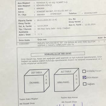 Teknosa Kırık Televizyon Gönderdi