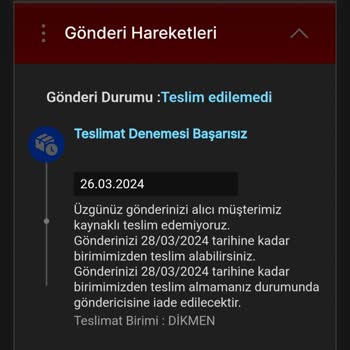 MNG Kargo Kargomun Teslimi Denenmedi