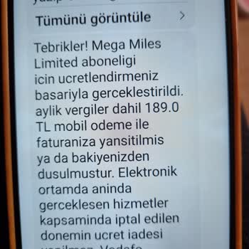 Mega Miles Vodafone Fatura Şoku: İzinsiz Ücretlendirme!