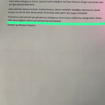 Sneaks Up İade Konusunda Haksız Tutumu