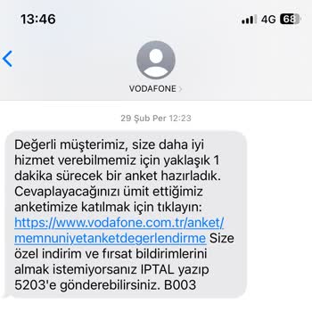 Vodafone Paketinin Söylenen Fiyat Olmaması