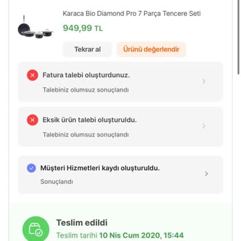 Karaca Züccaciye Karaca Ürününü Kabul Etmiyor