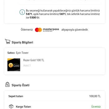 Vodafone Üst Limit Aşıldı