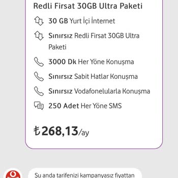Vodafone Tarife Ücreti Ve Fatura Tutarı Uyumsuzluğu