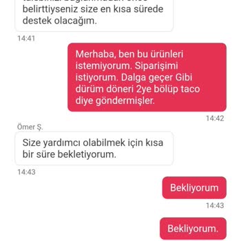 Yemeksepeti İlgisiz Ve Ciddiyetsizlik