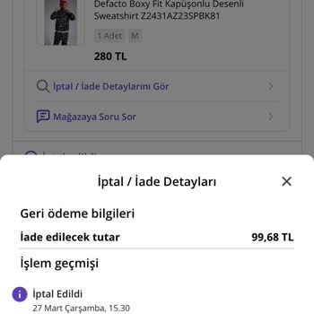DeFacto Stoktaki Ürünü Stok Yok Diye İptal Ediyor