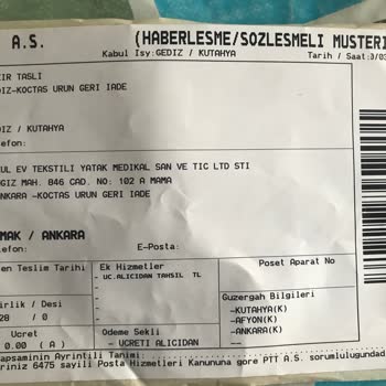 PTT Kargo Bende Teslim Edilmeyen Ürün İçin 50 TL Ücret İstedi