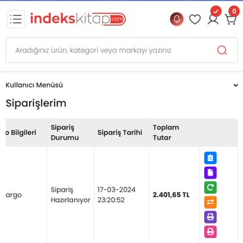 İndeks Kitap Siparişim On Gündür Kargoya Verilmedi.