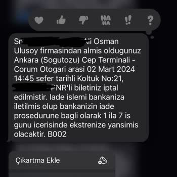 Obilet İptal Ettiğim Biletin Parasını İade Etmedi