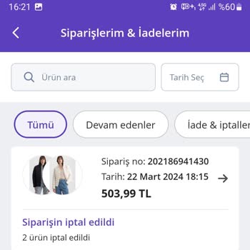 İptal Edilen DeFacto Siparişi
