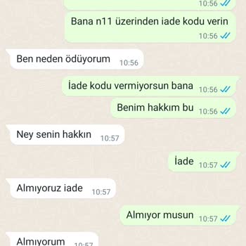 N11'den Alınan Ürünün İadesi İle İlgili Sorun