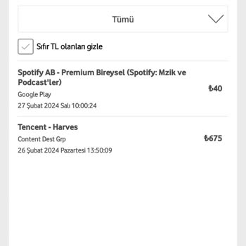 Vodafone Mobil Ödeme - Content Dest Grp - Haksız Faturalandırma
