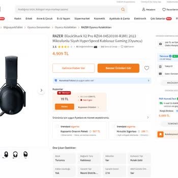 Teknosa Razer Blackshark V2 Pro 2023 Yerine 2020 Modeli Gönderilmesi