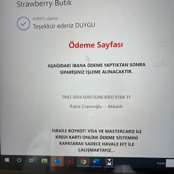 Strawbery Butik Ürünleri Göndermiyor, Önden EFT İle Parayı Alıyor