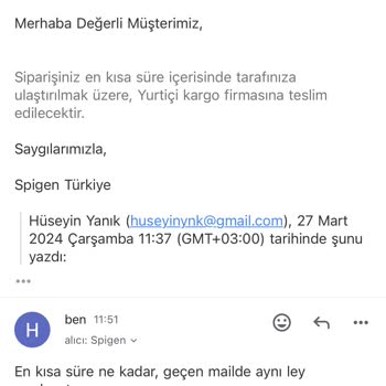 Spigen Türkiye Ürün Teslimatı Yapmıyor