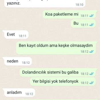 Koa Paketleme Kimlik Bilgilerimi Aldı