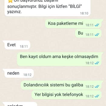 Koa Paketleme Kimlik Bilgilerimi Aldı