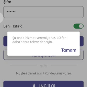 ING Bolu Şubesi Kapandı Şifre Alamıyorum