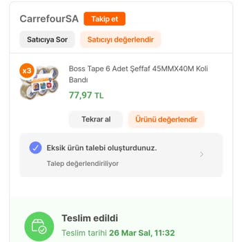 Carrefour SA Siparişim Eksik Geldi