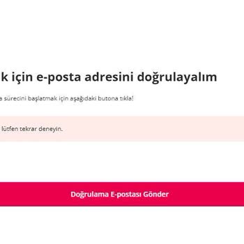 Yemeksepeti Kayıtlı E-posta Adresi Güncelleme Hatası
